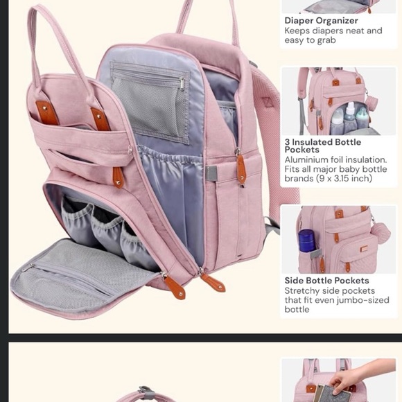 BabbleRoo Diaper Bag Backpack – Pink | NWT - Picture 7 of 7